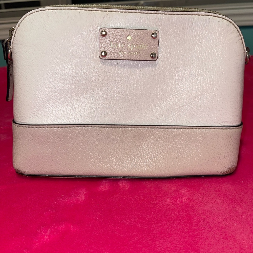 Kate Spade Cream and Tan Cosmetic Bag